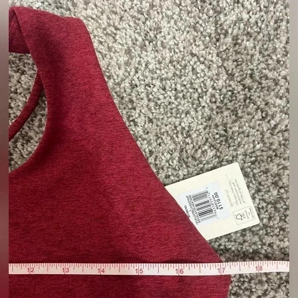 CALIA LustraLux Fitted Bodysuit Heather Red  Size‎ XS